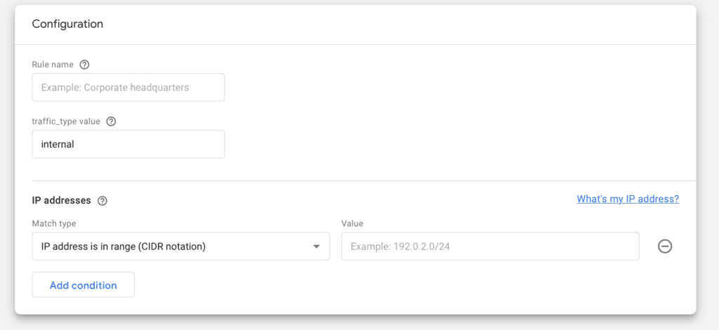 exclude intrenal traffic GA4